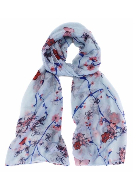 Pale Blue Printed Scarf